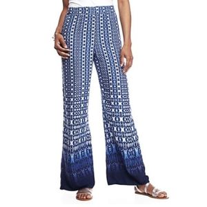 Ruby Rd. Corsica Blue Geometric Palazzo Pants